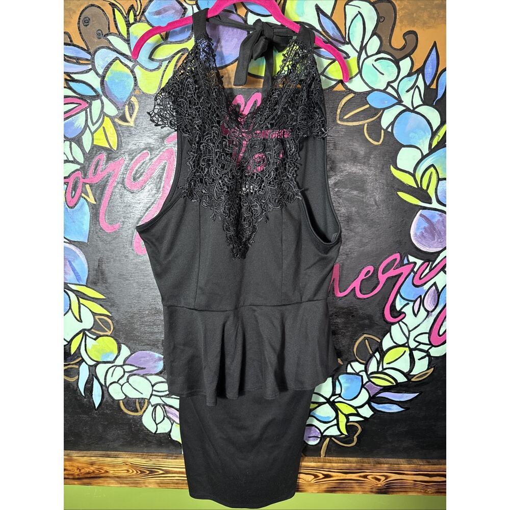 4 for $20 Vintage DEB Halter Dress, Black, Large
